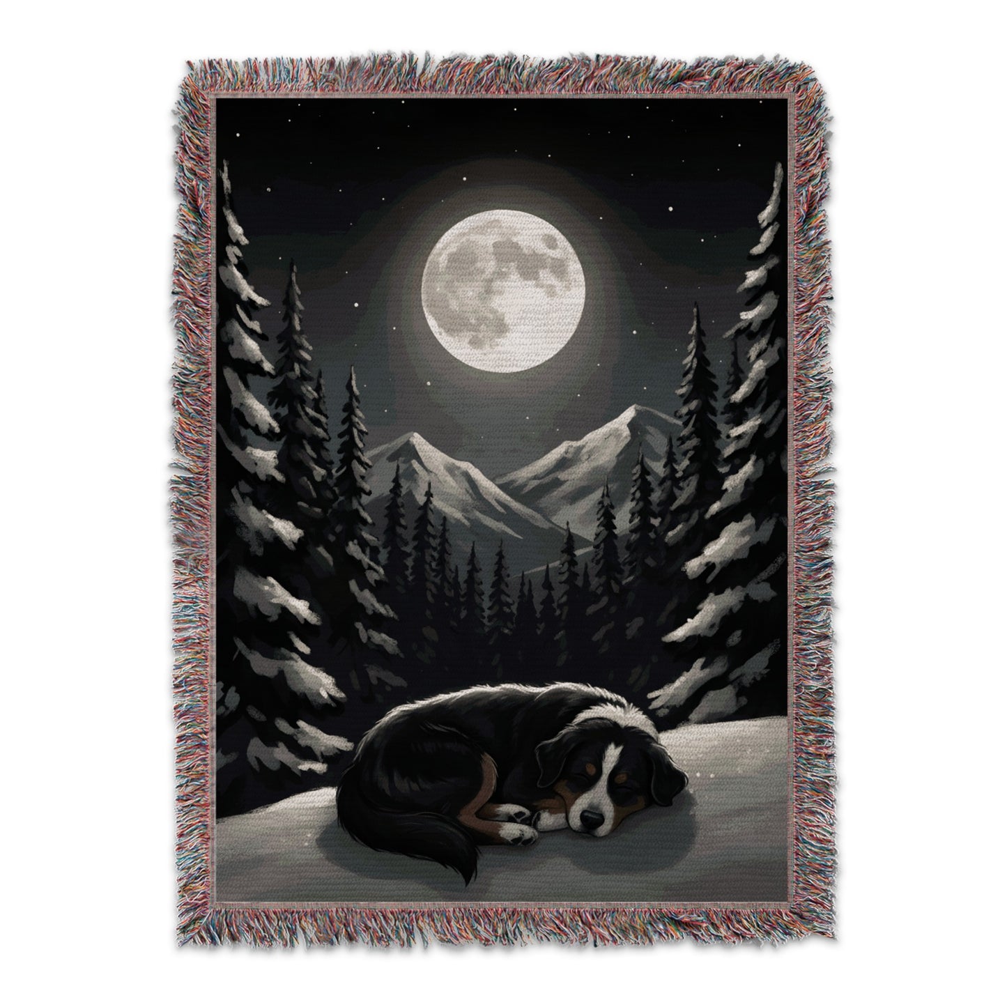 Moonlit Mountain Scene with Resting Dog product