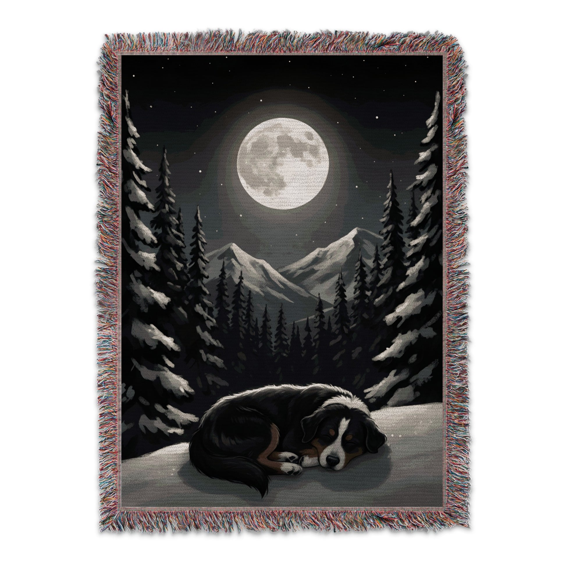 Moonlit Mountain Scene with Resting Dog product
