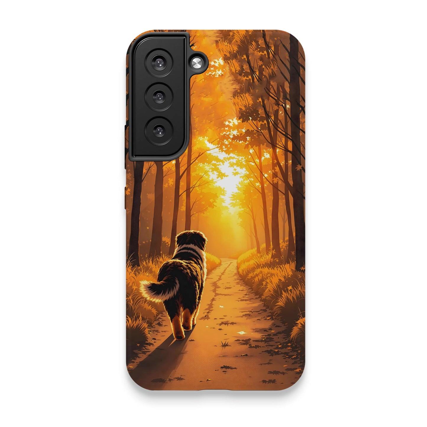 Autumn Light Dog in Forest Phone Case product