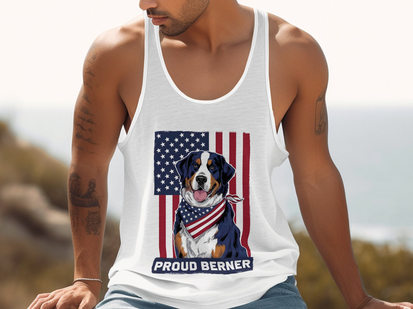 Proud Berner American Flag Tank Top product