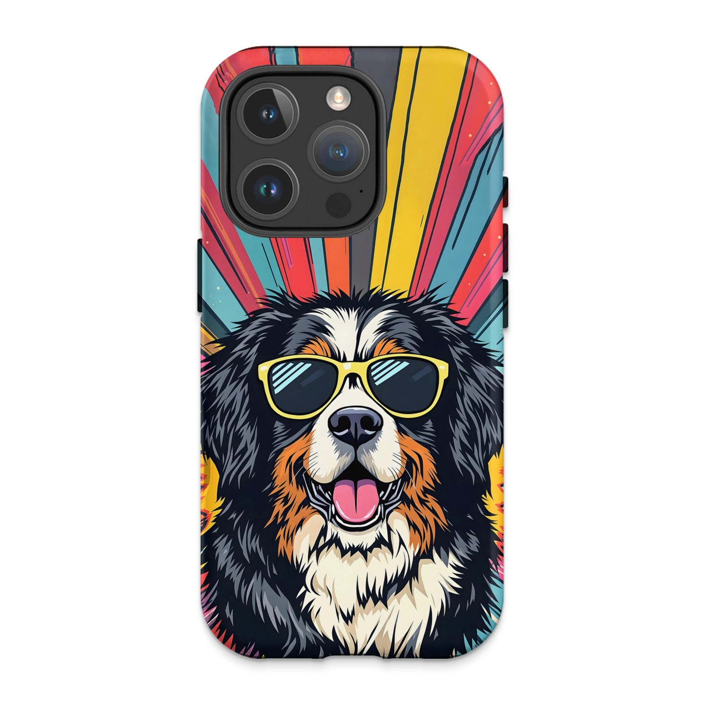 Colorful Dog in Sunglasses Retro iPhone Case product type