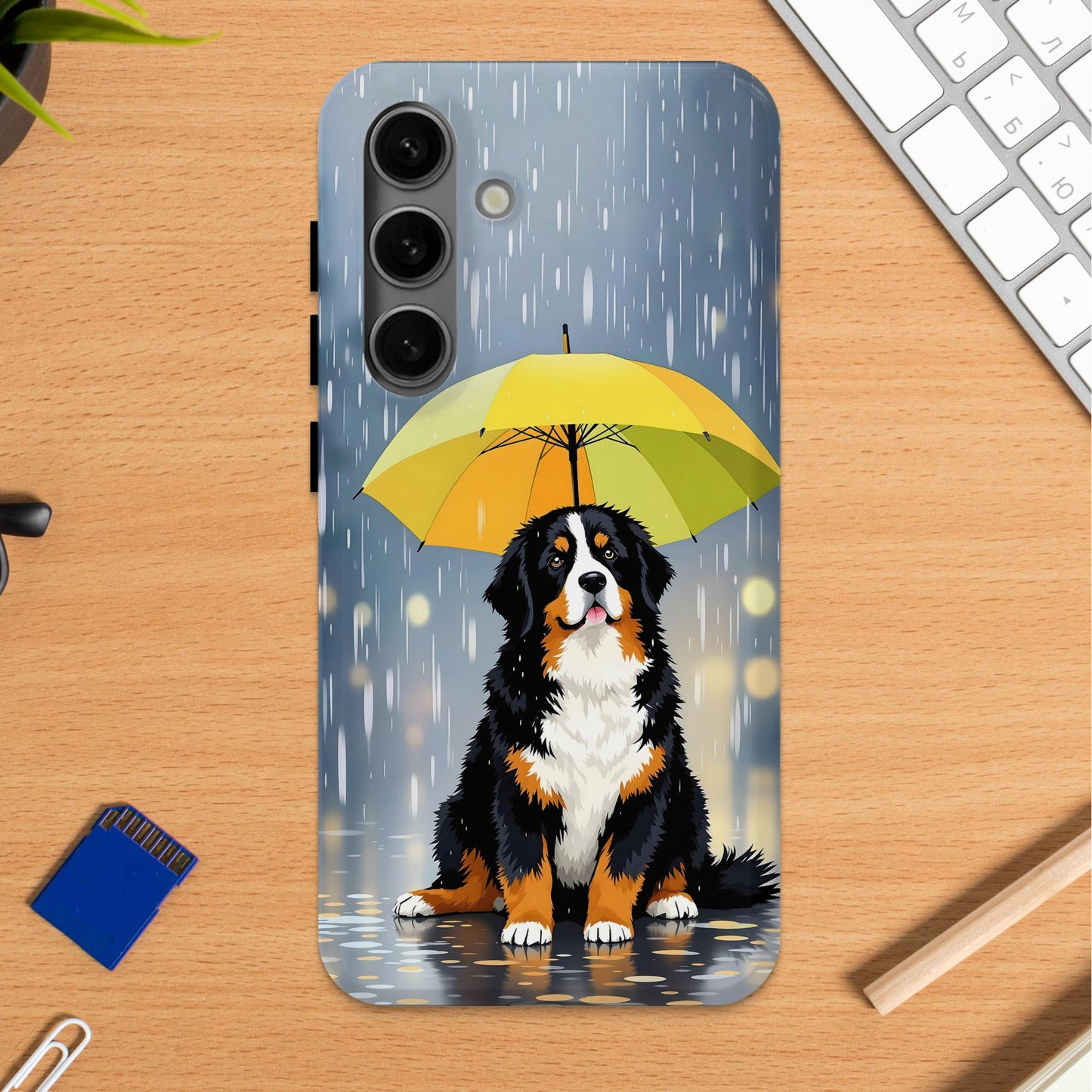 Cute Dog with Umbrella Print Phone Case product type