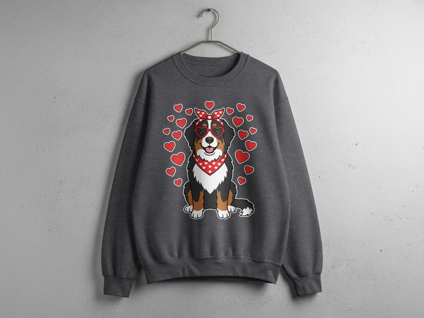 Cute Dog with Red Hearts Graphic Sweatshirt product
