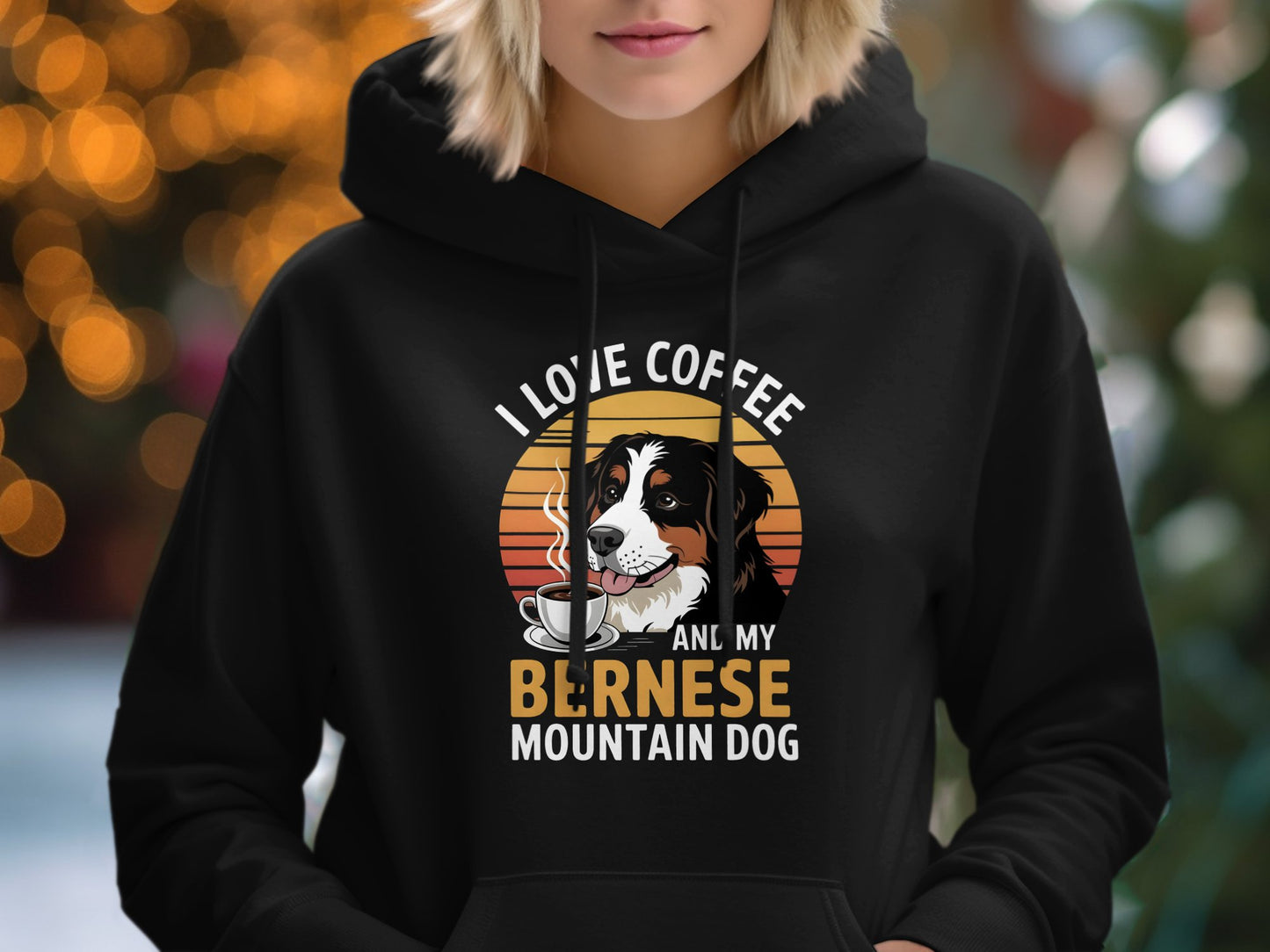 I Love Coffee Bernese Mountain Dog Hoodie product