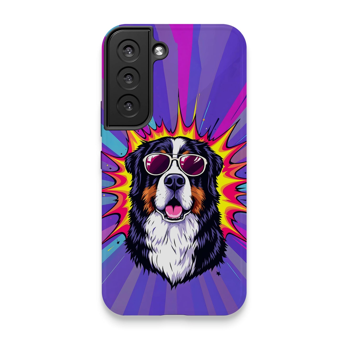 Stylish Dog with Sunglasses Burst Design Phone Case product