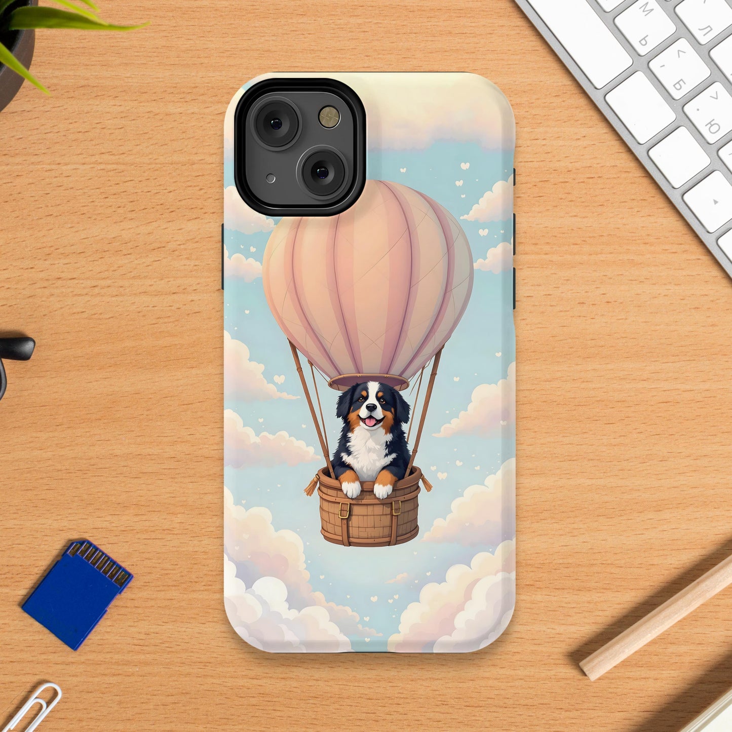 Cute Dog Hot Air Balloon Illustration Phone Case product