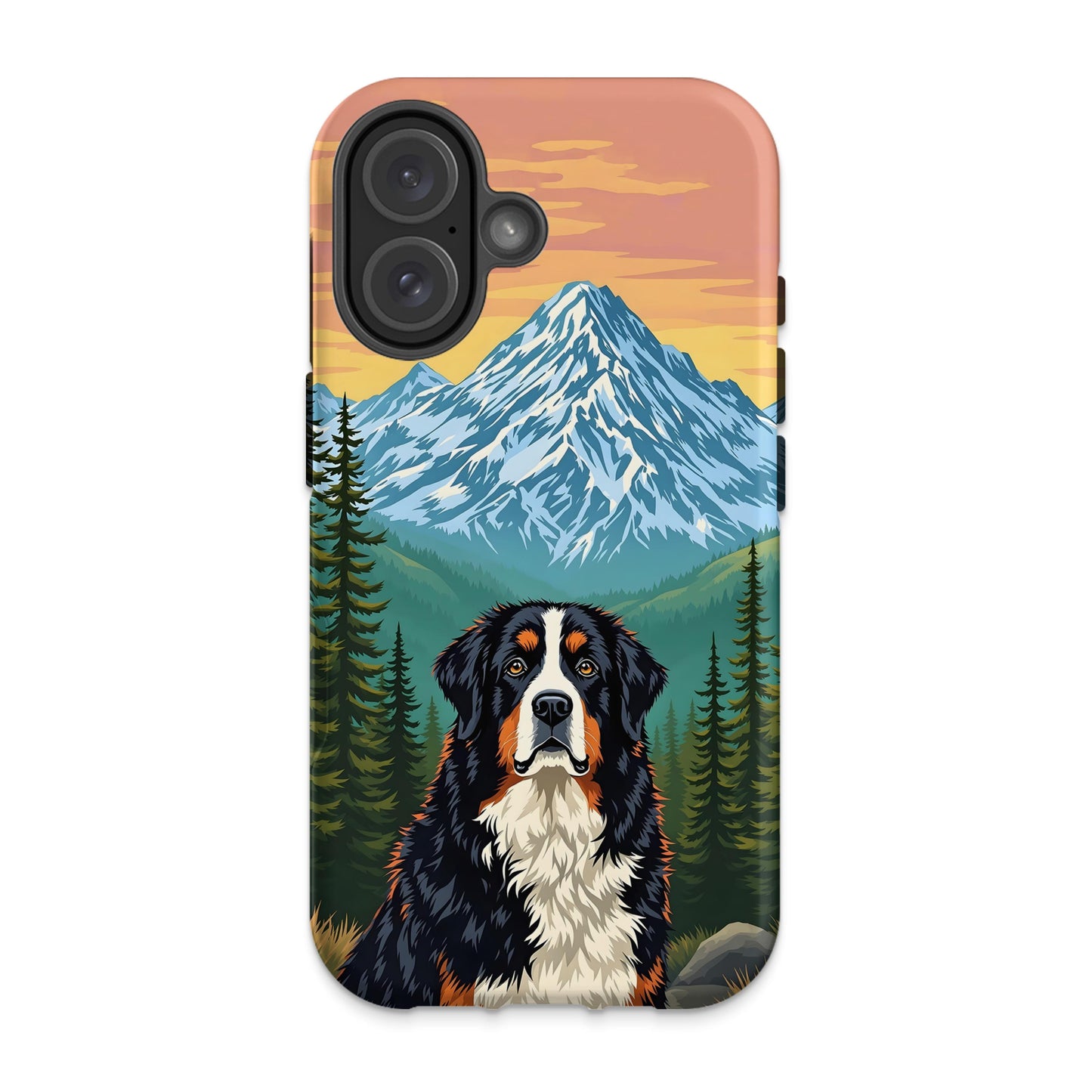 Mountain Scene with Dog Artwork Phone Case product