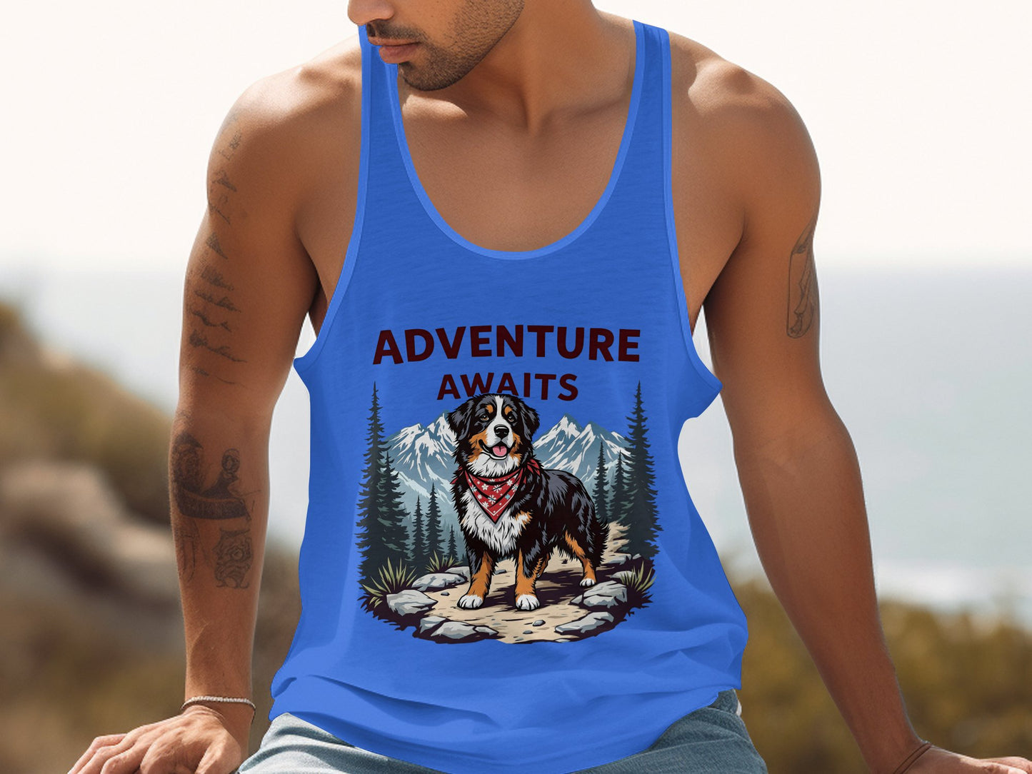 Adventure Awaits Dog Graphic Tank Top Shirt product type