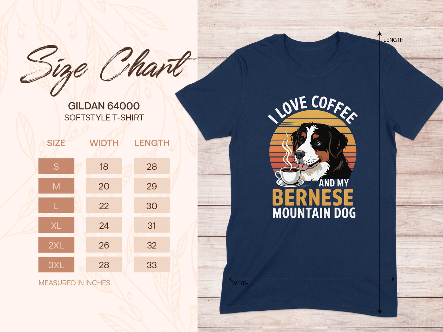 I Love Coffee Bernese Mountain Dog T-Shirt product
