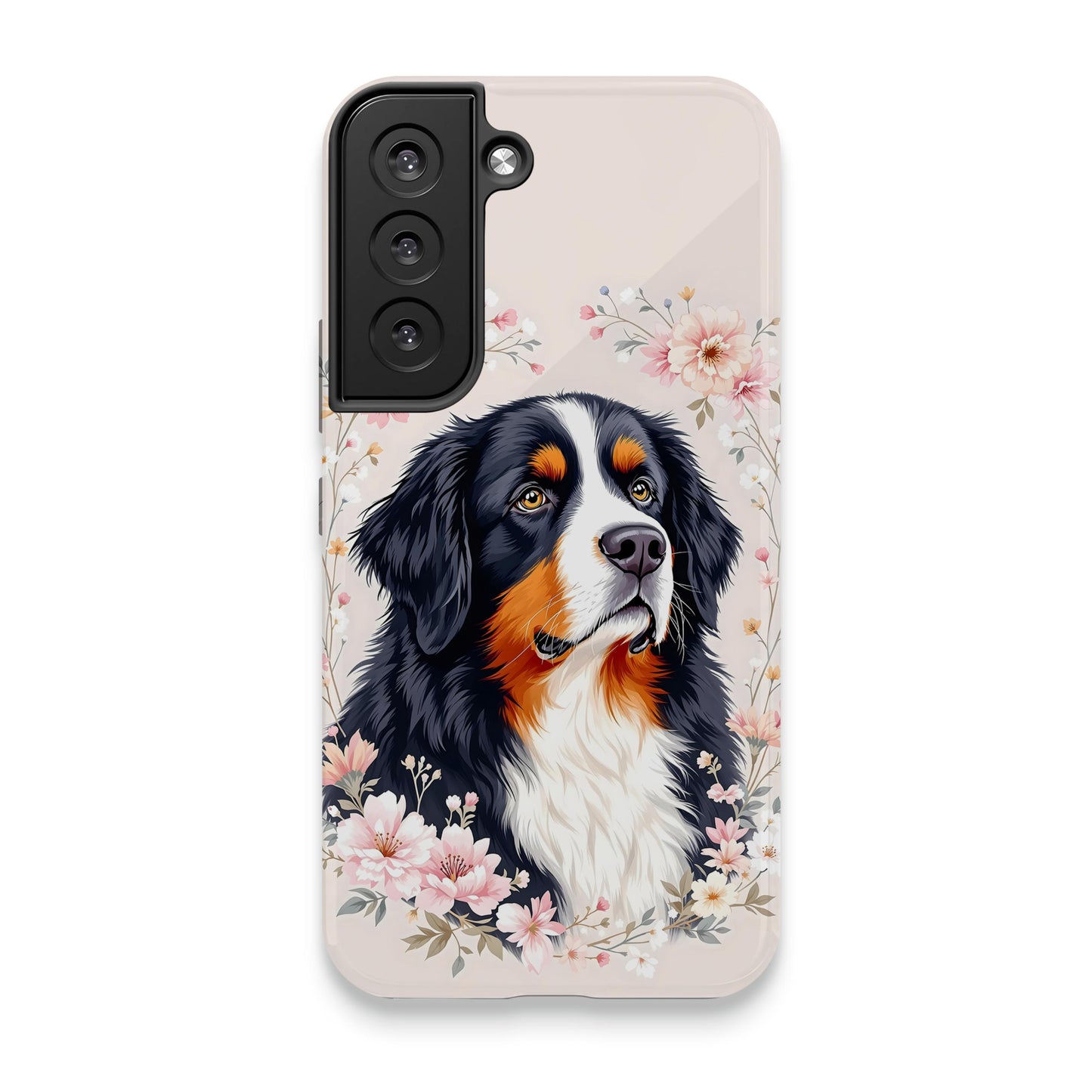 Beautifully Illustrated Dog on Flower Phone Case product