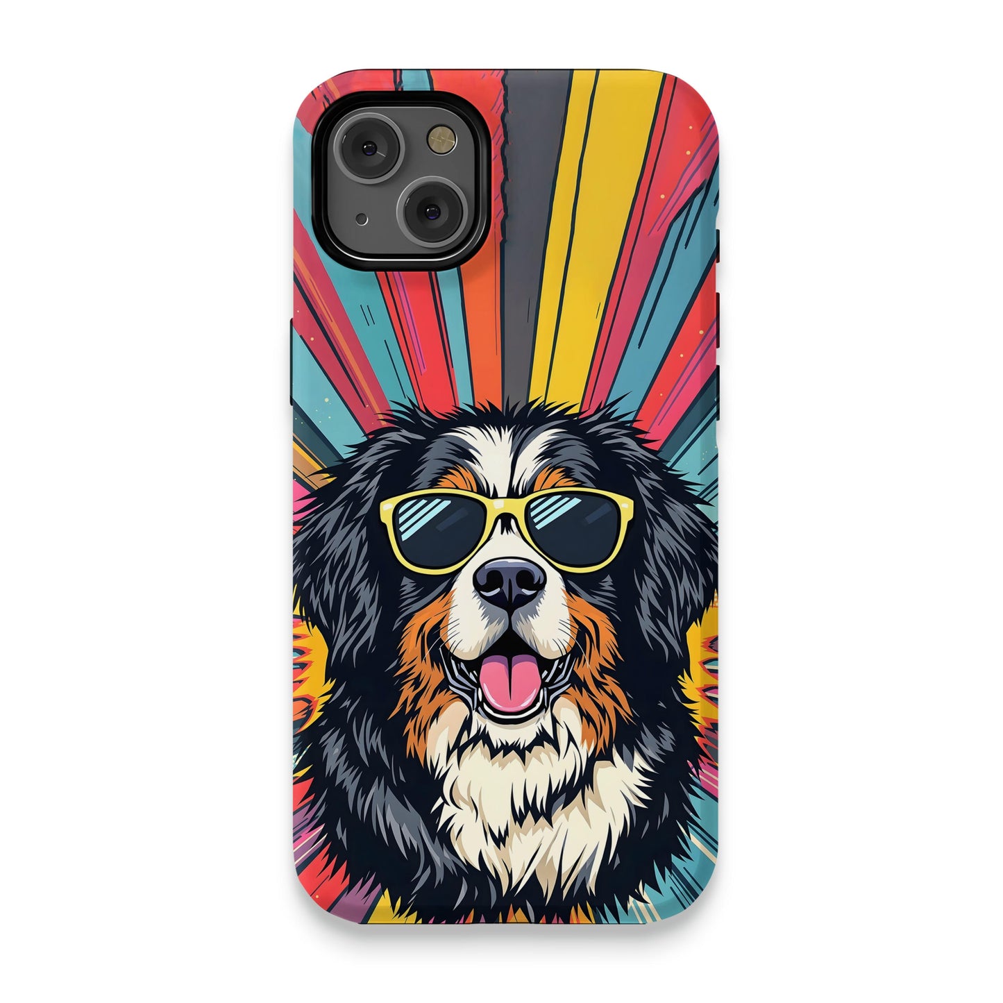 Radiant Multicolor Dog Art with Sunglasses Phone Case product type