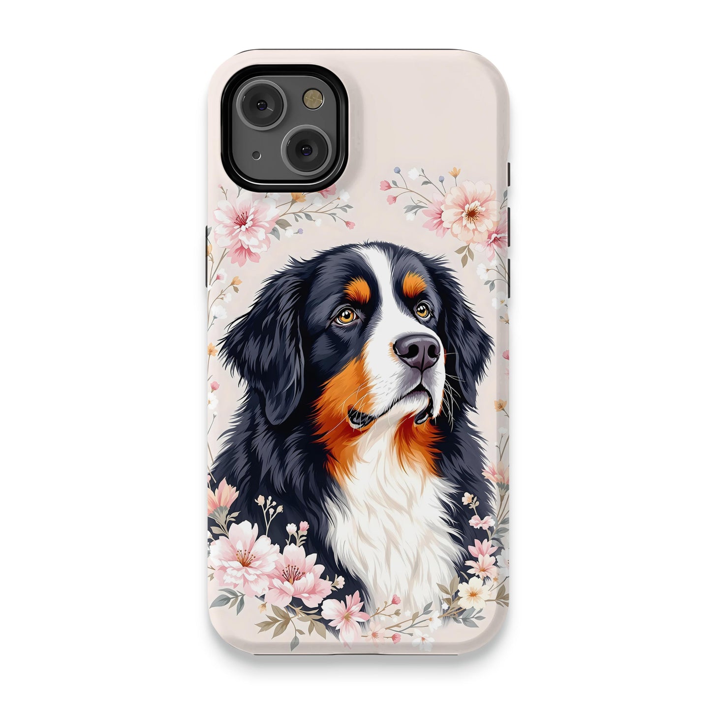 Elegant Dog Face Floral Design Phone Case product