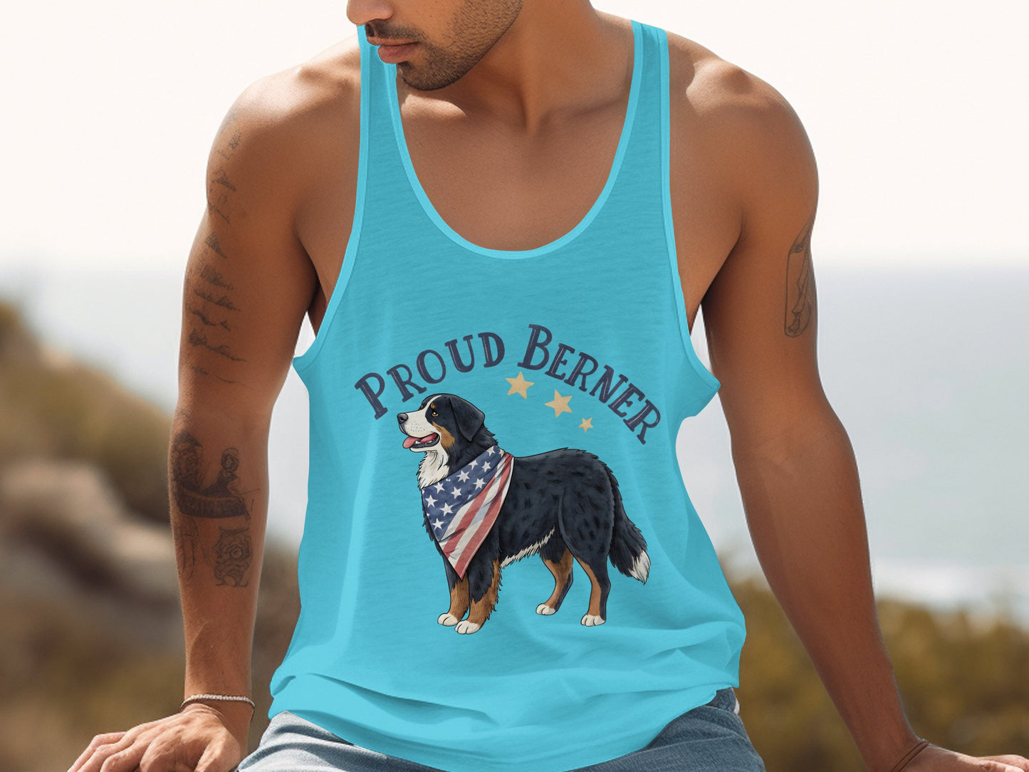 Proud Berner Patriotic Dog Graphic Tank Top product