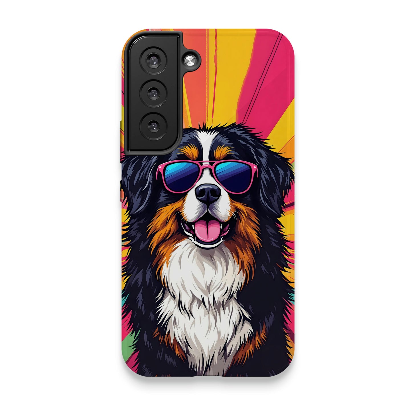 Colorful cool dog with sunglasses phone case product