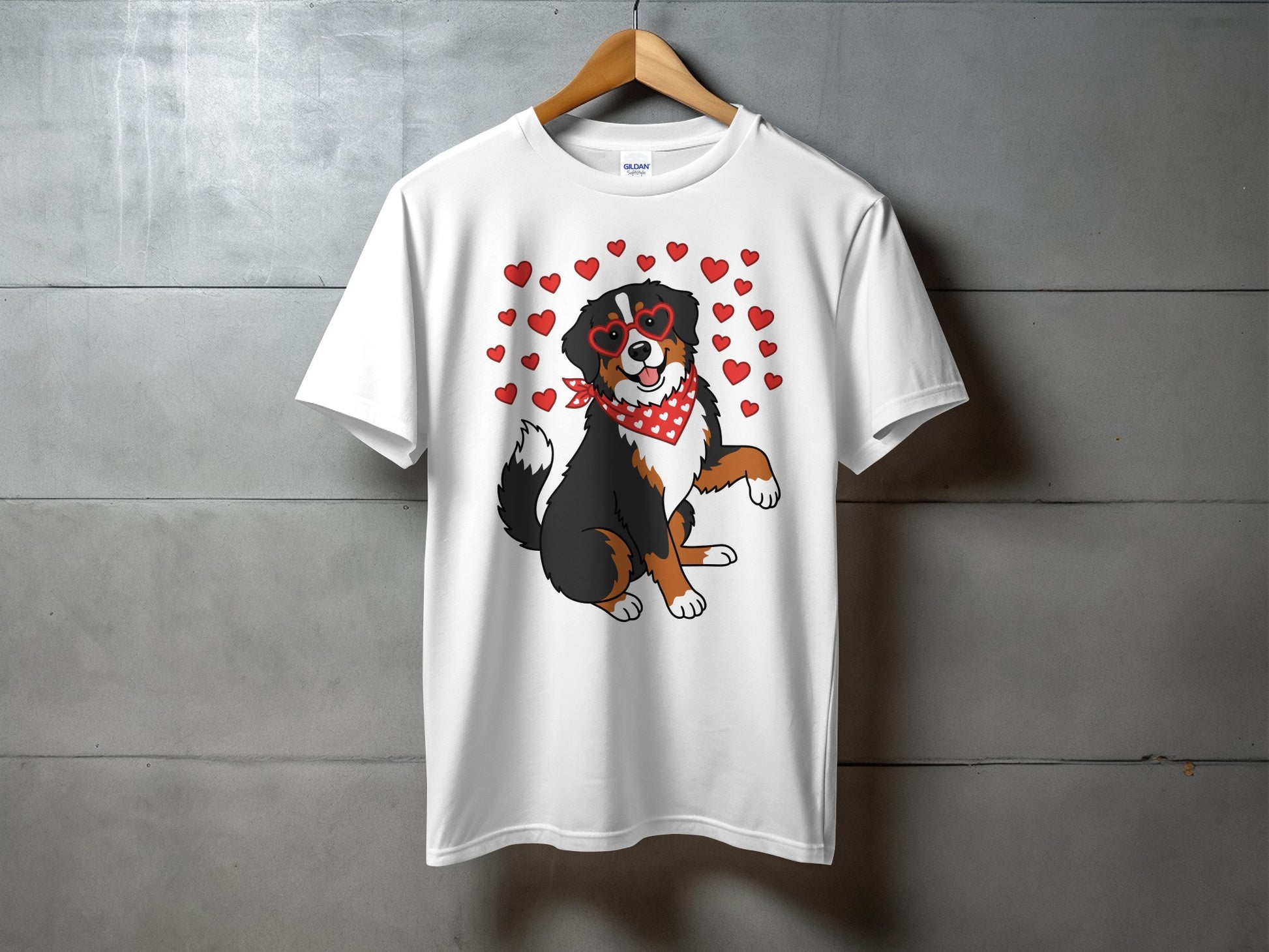 Cute Dog with Hearts Graphic T-Shirt