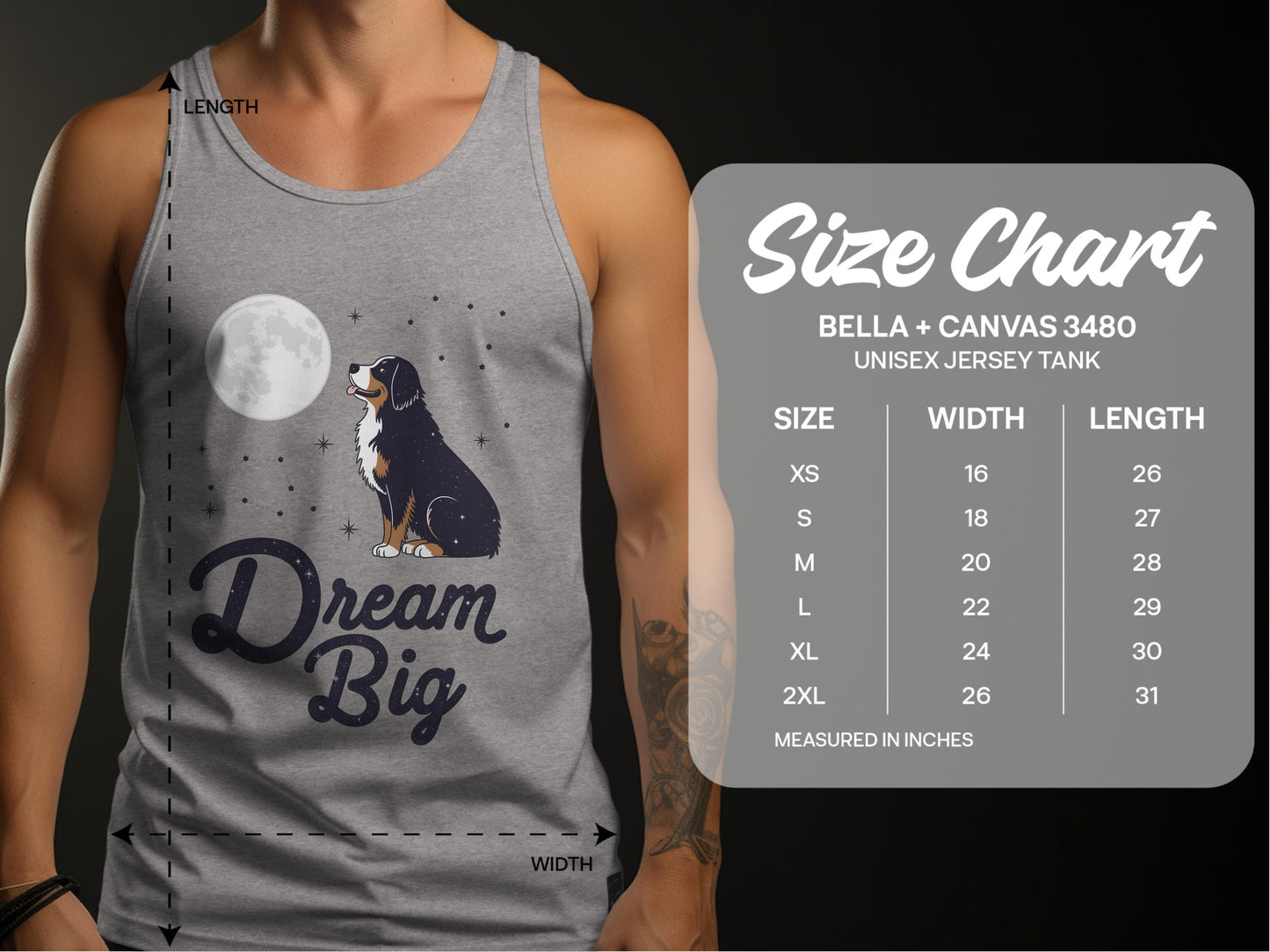 Dream Big Dog Print Unisex Jersey Tank product