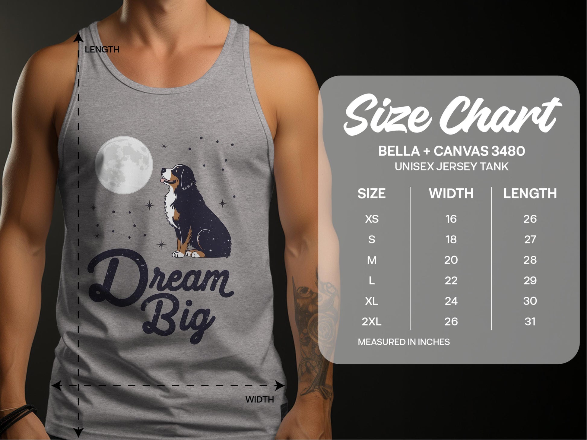 Dream Big Dog Print Unisex Jersey Tank product