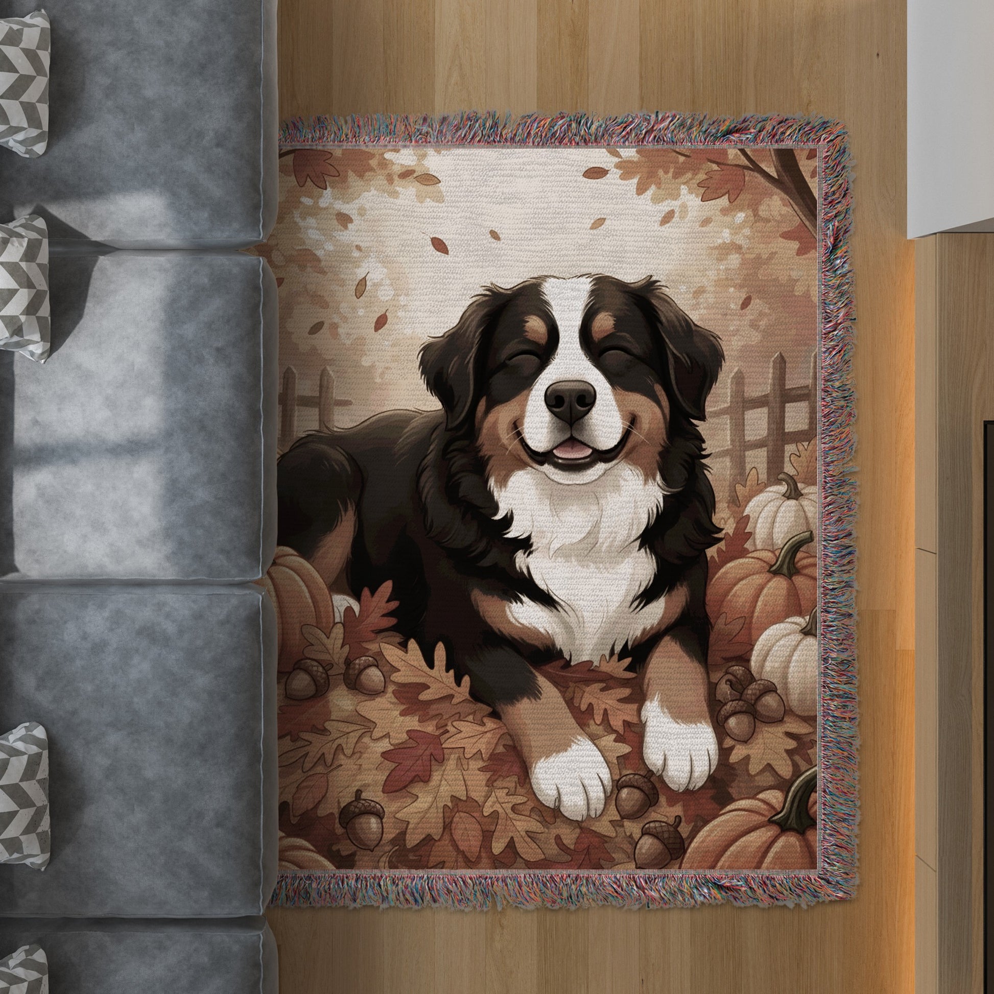 Cozy Autumn Dog Art for Home Decor Product