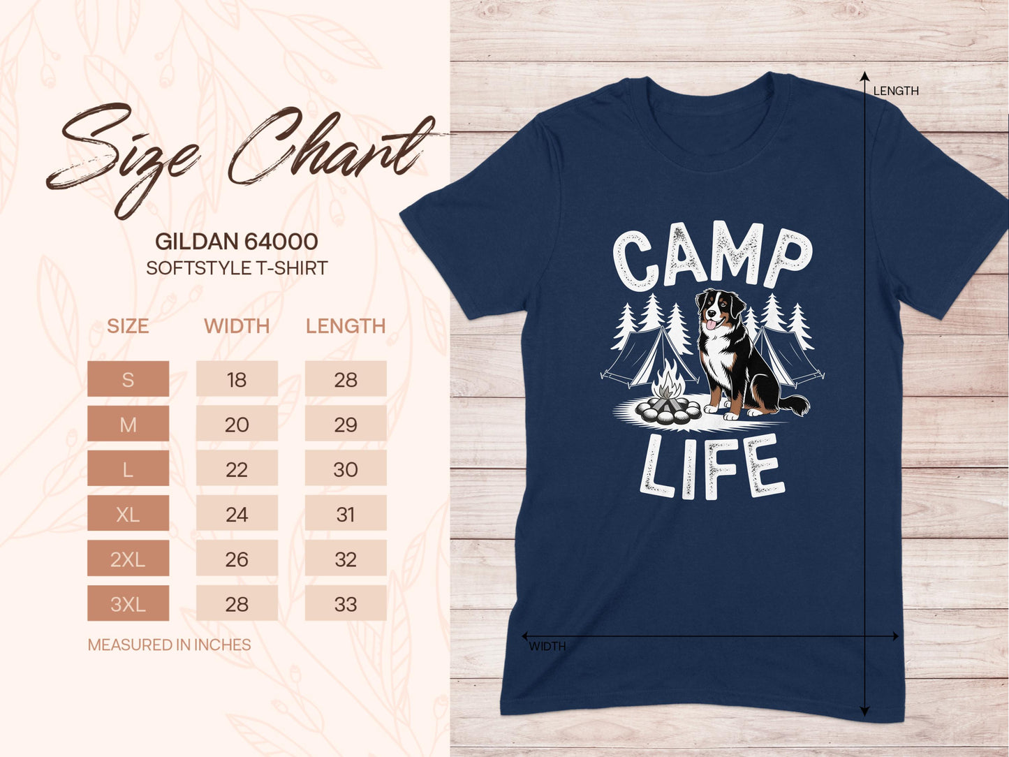 Camp Life Dog Graphic T-Shirt Blue Apparel product type