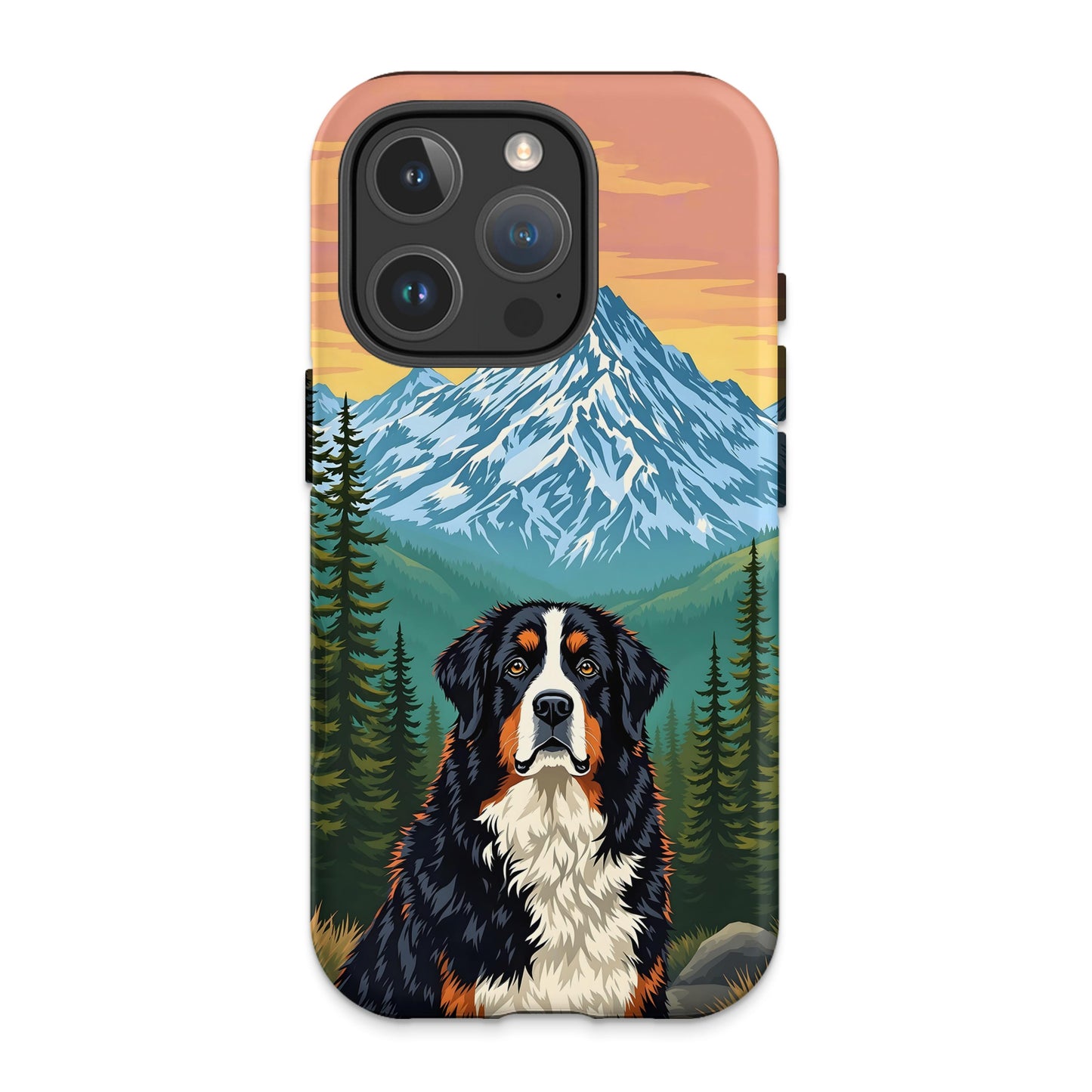 Mountain Adventure Scene Dog iPhone Case product