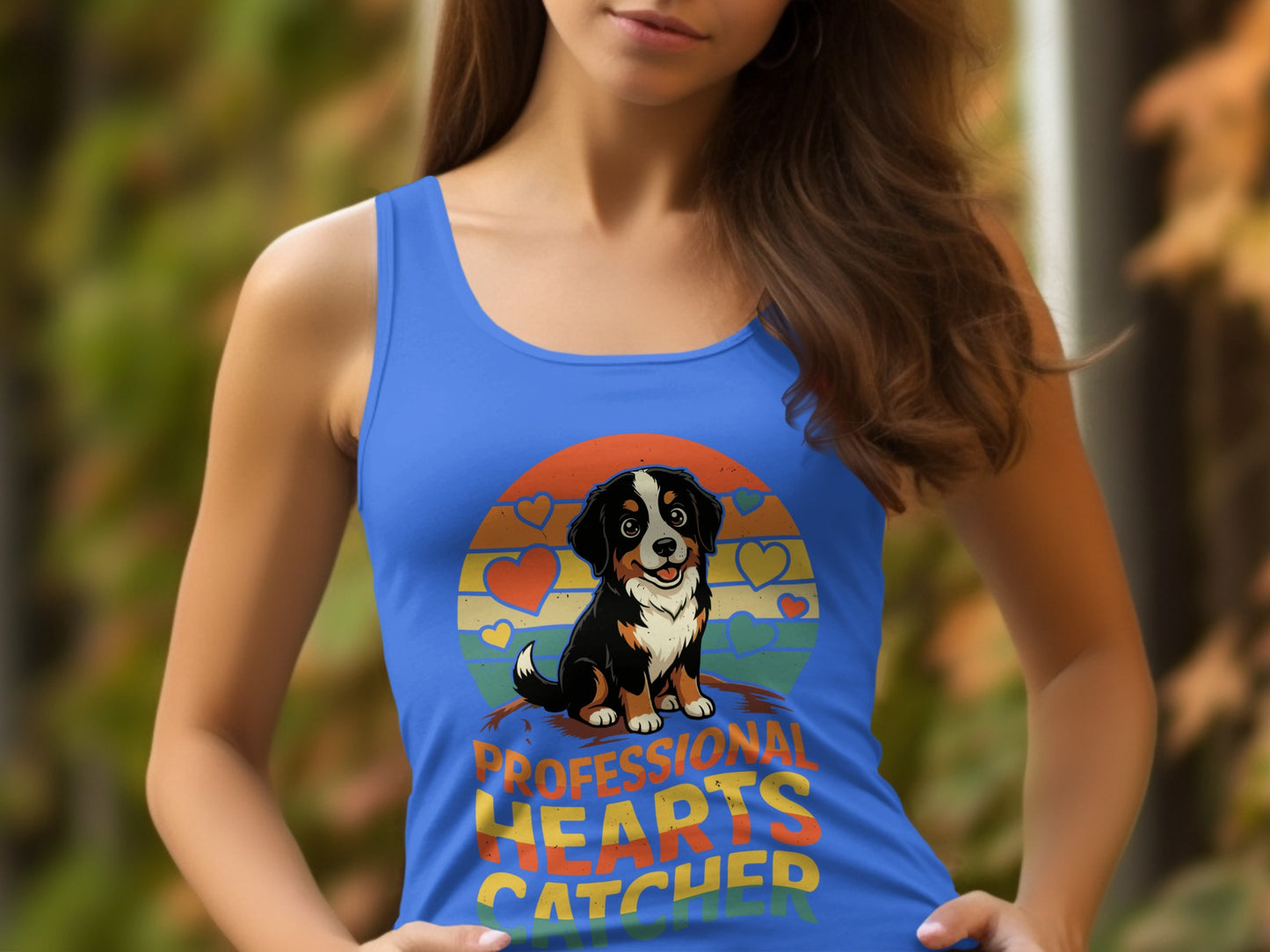 Professional Hearts Catcher Dog Lover Tank Top