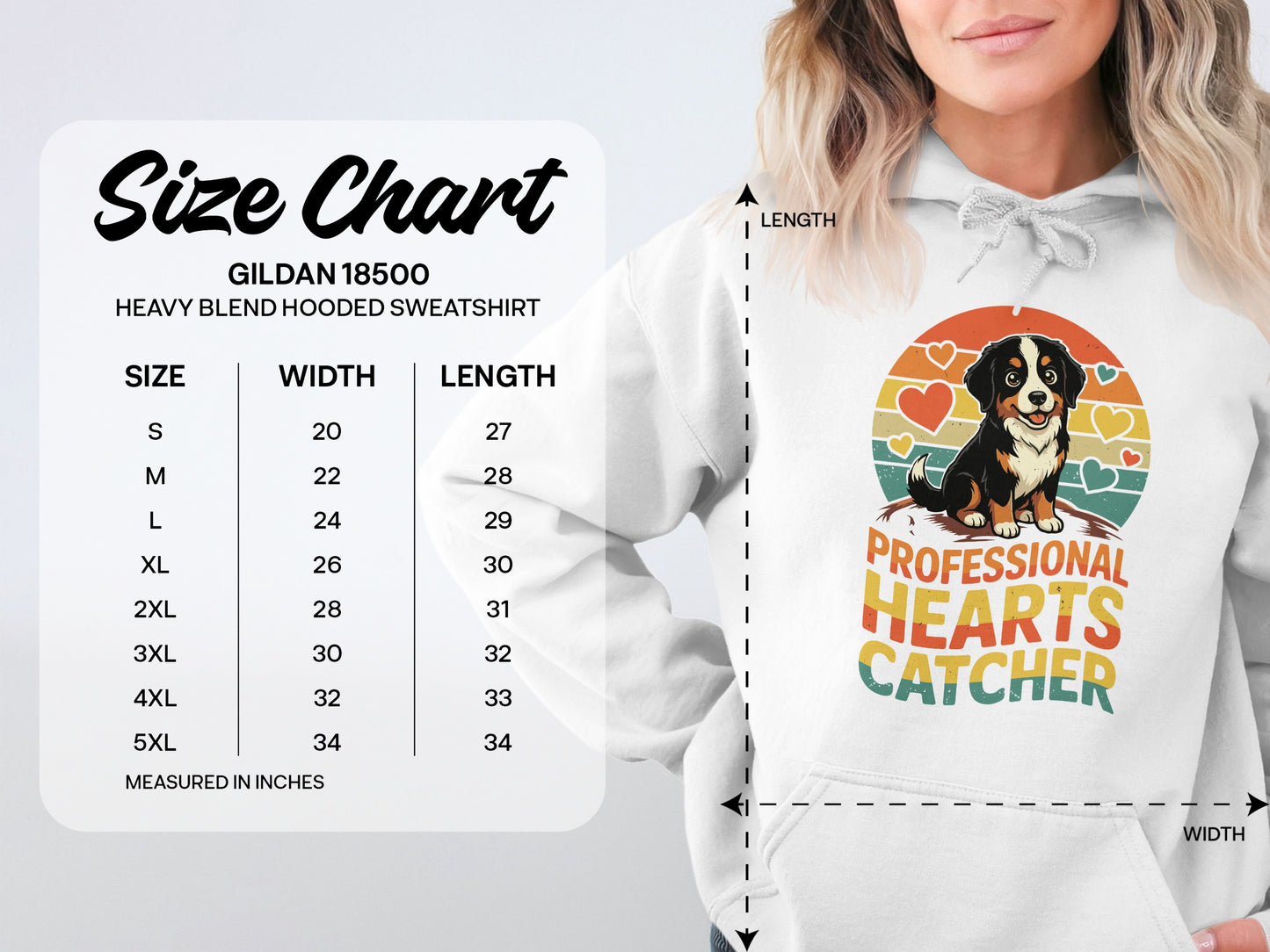 Professional Hearts Catcher Heavy Blend Hooded Sweatshirt