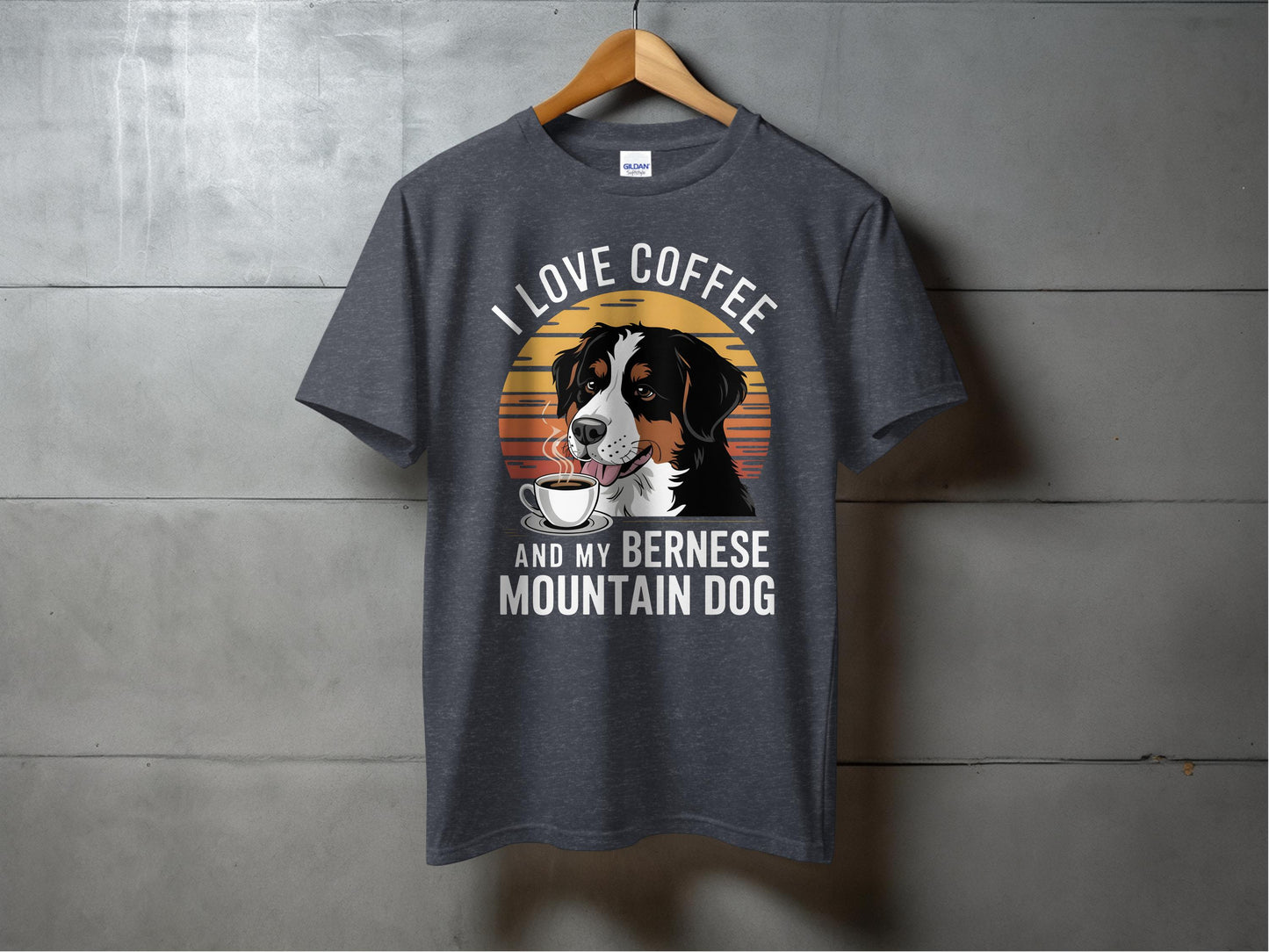 I Love Coffee and My Bernese Mountain Dog T-Shirt product