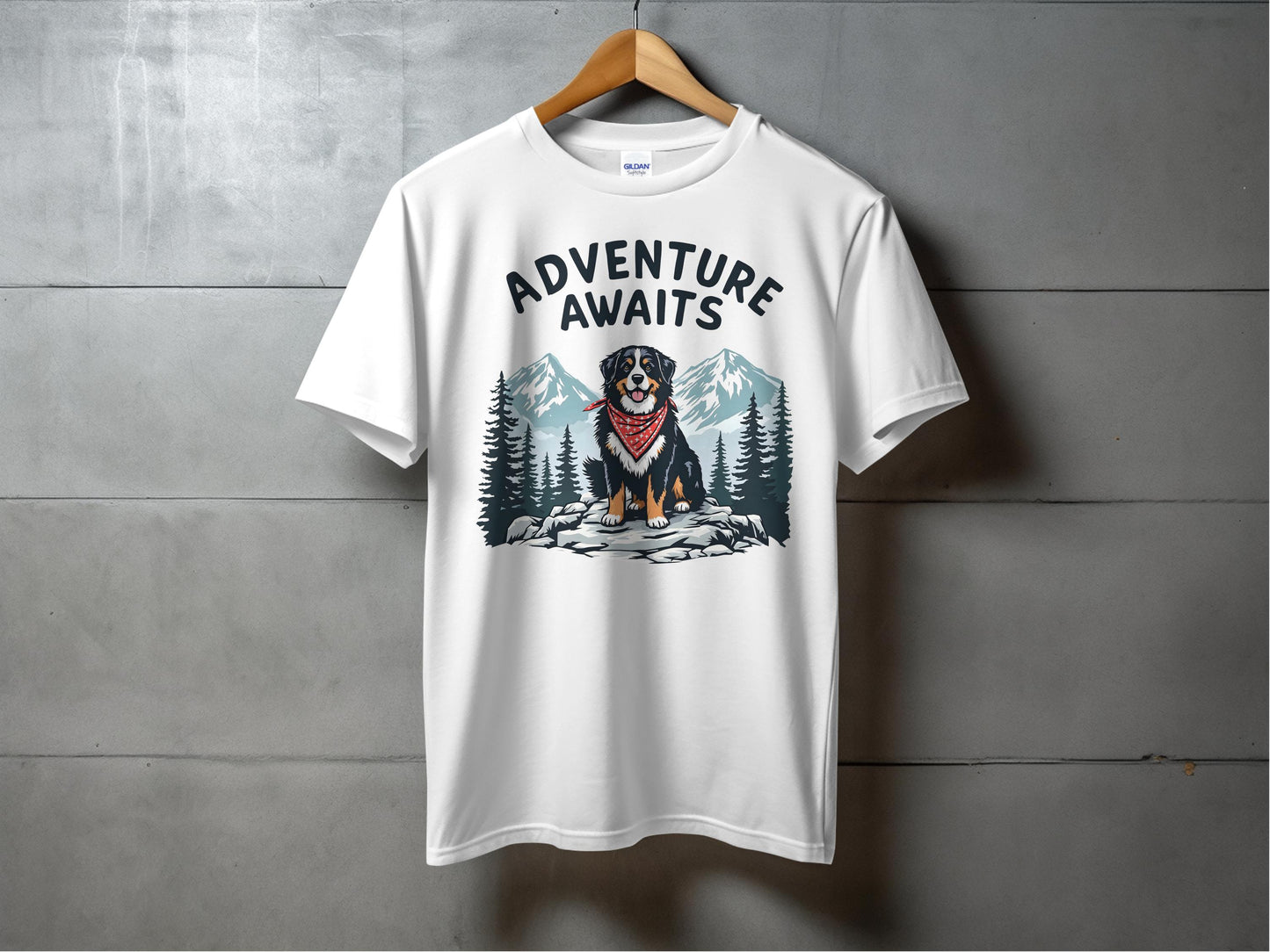 Adventure Awaits Dog Mountain Graphic T-shirt product