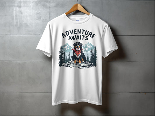 Adventure Awaits Dog Mountain Graphic T-shirt product