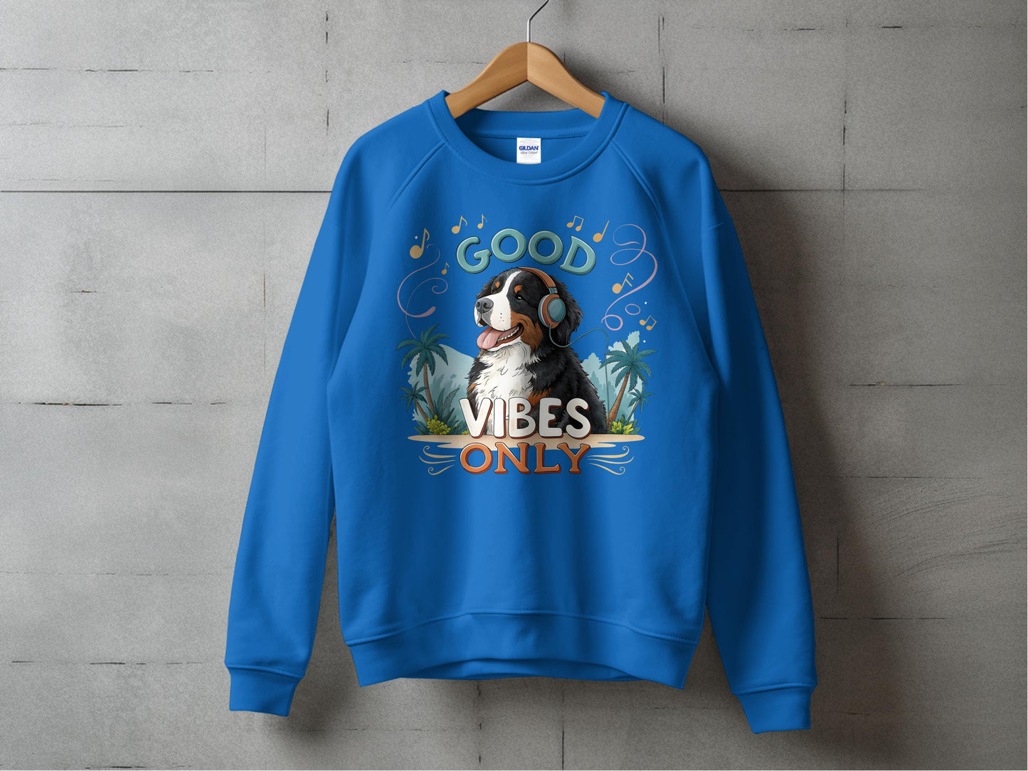 Good Vibes Dog Music Graphic Print Sweatshirt product type