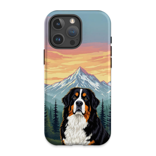 Mountain Scene with Dog Illustration Phone Case product type