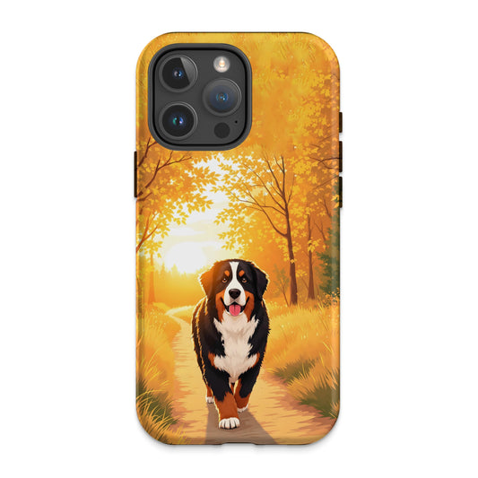 Adorable Dog Walking on Sunny Path Phone Case product