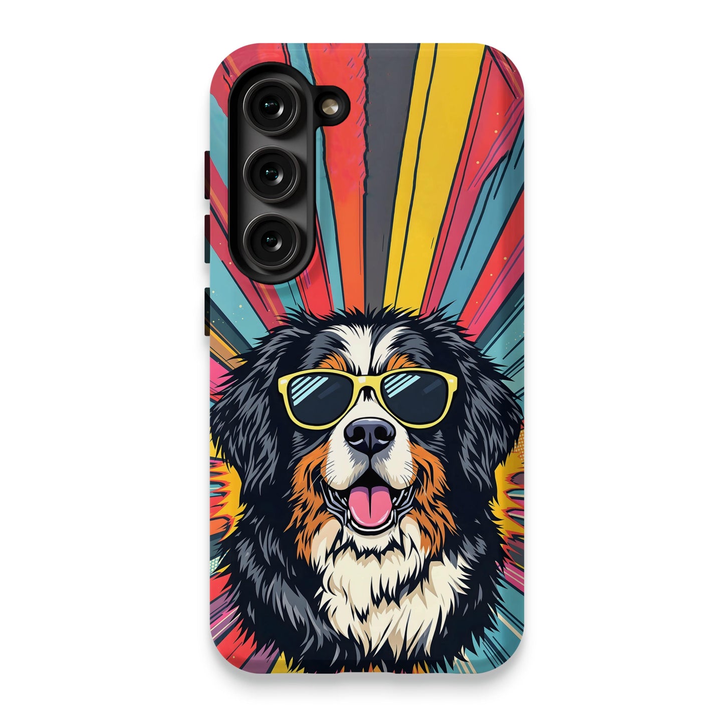 Colorful Retro Dog Sunglasses Design Phone Case product