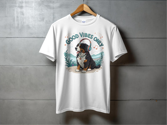 Good Vibes Only Dog with Headphones T-shirt product