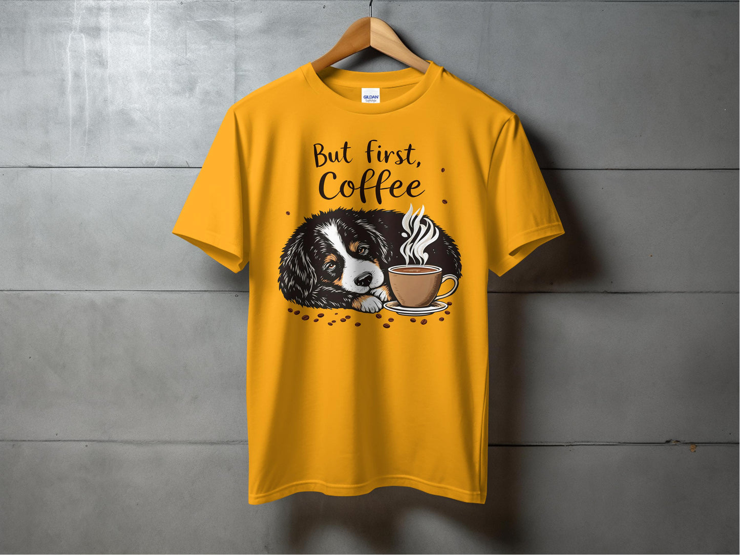 But First Coffee Dog Print T-Shirt Casual Wear product type