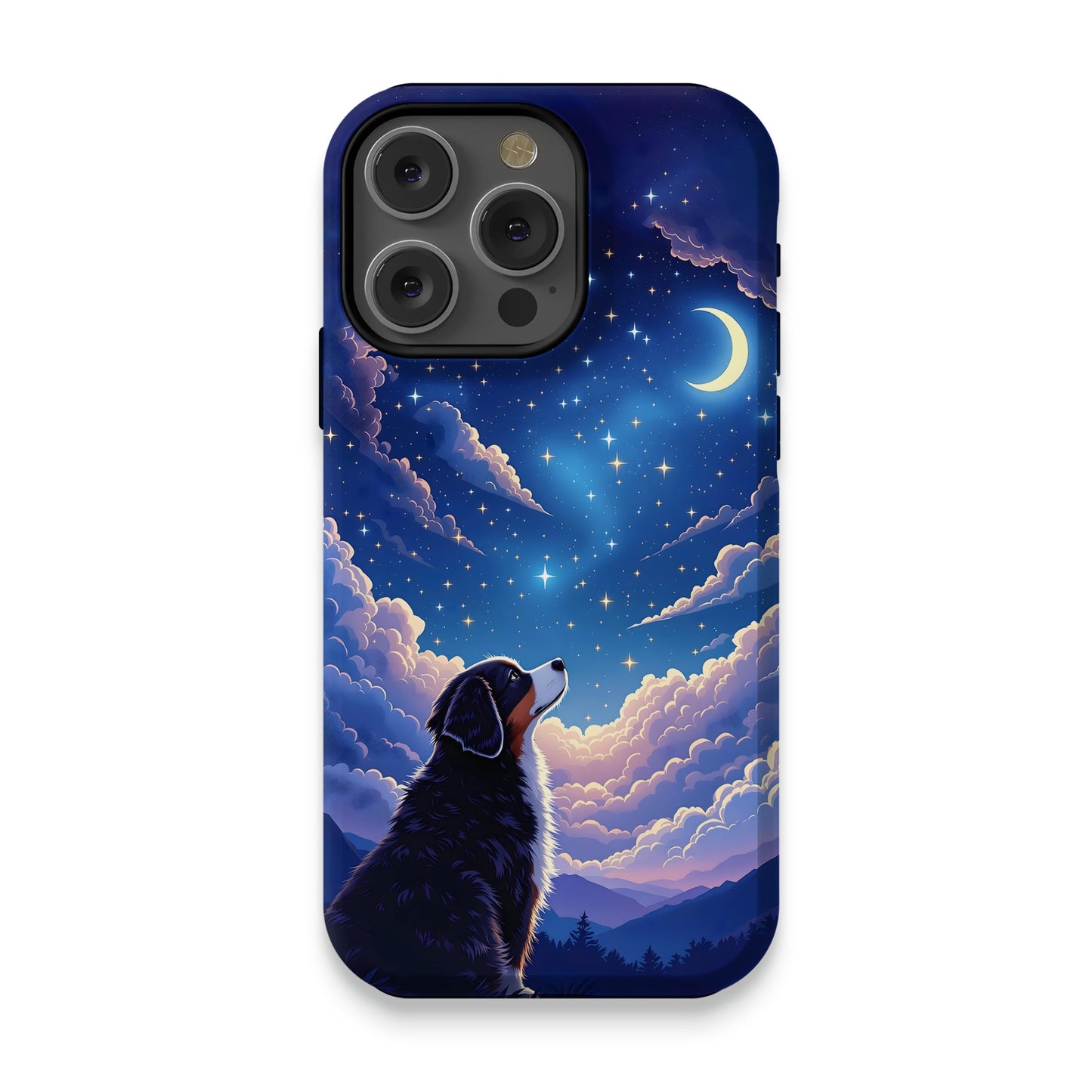 Majestic Night Sky with Dog Design Phone Case product