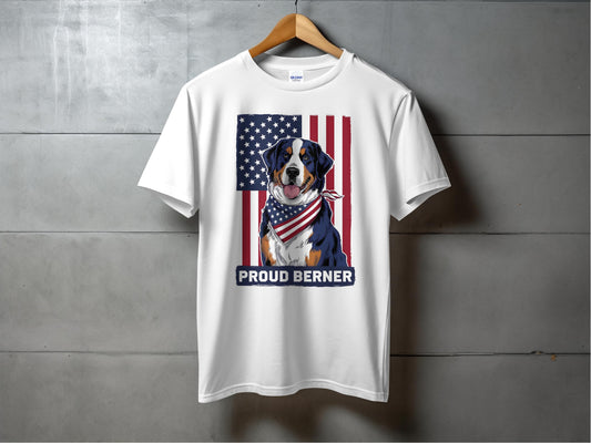 Proud Berner American Flag Design T-Shirt product type