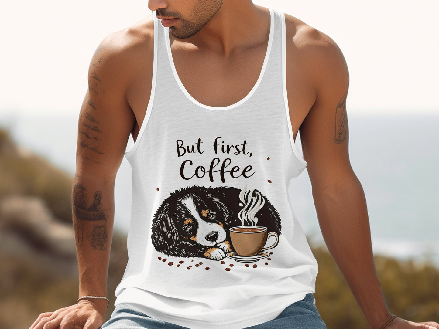 But First Coffee Adorable Dog Tank Top product