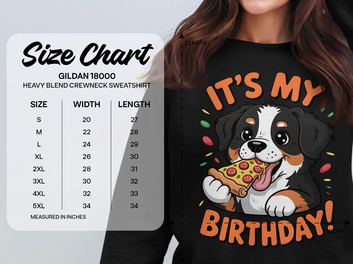 Cute Dog Eating Pizza It's My Birthday Sweatshirt product type