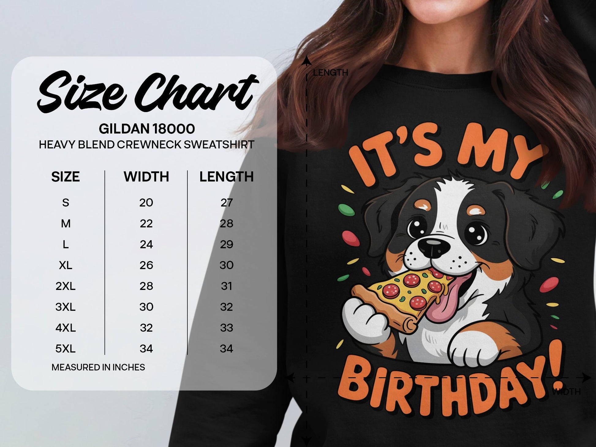 Cute Dog Eating Pizza It's My Birthday Sweatshirt product type