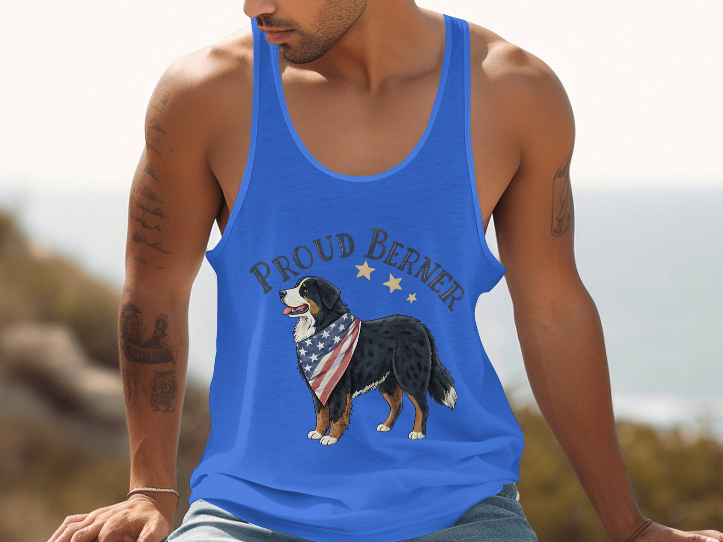 Proud Berner Flag Dog Design Tank Top product